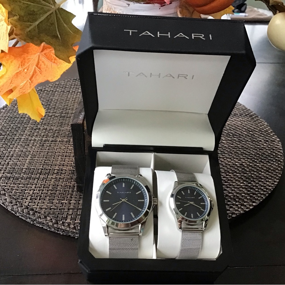Tahari Silver Men's Watch Set